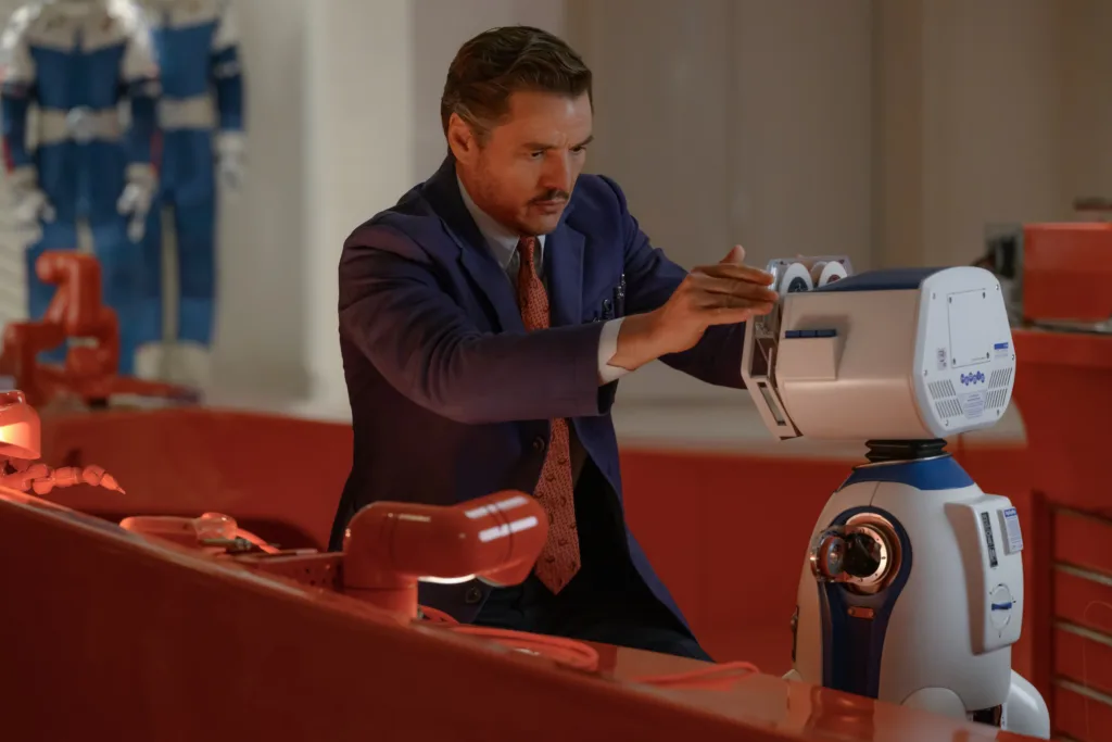 Pedro Pascal as Reed Richards/Mister Fantastic in 20th Century Studios/Marvel Studios' THE FANTASTIC FOUR: FIRST STEPS. Photo by Jay Maidment. © 2025 20th Century Studios / © and ™ 2025 MARVEL.