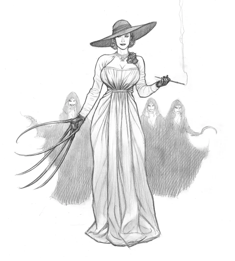 Frank Cho Lady Dimitrescu pencils