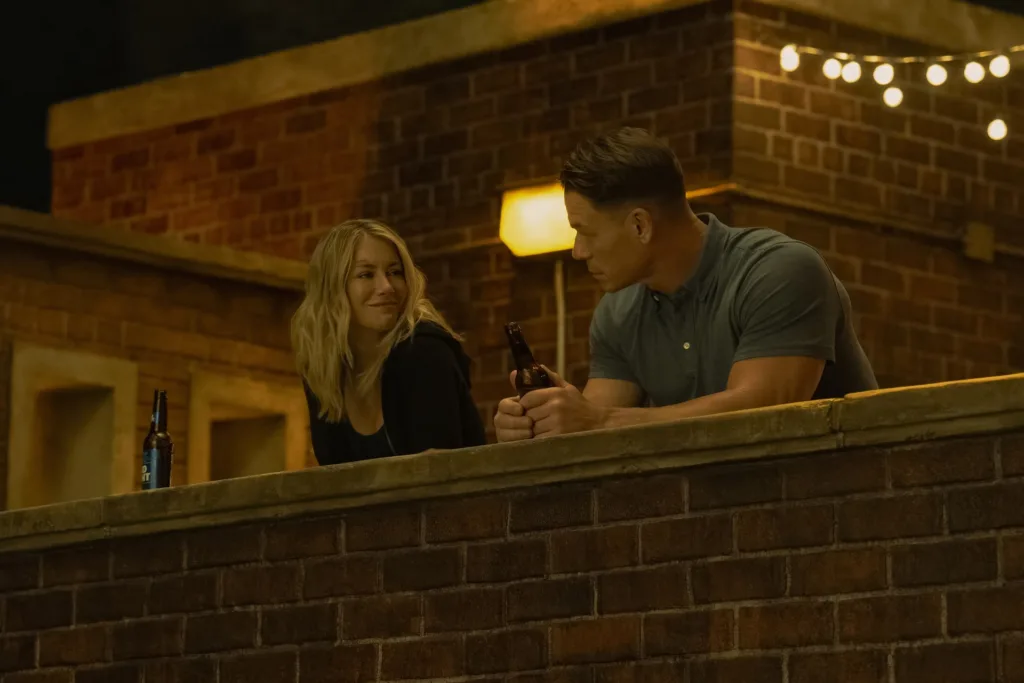 Jennifer Holland and John Cena and Harcourt and Chris Smith in peacemaker Season 2
