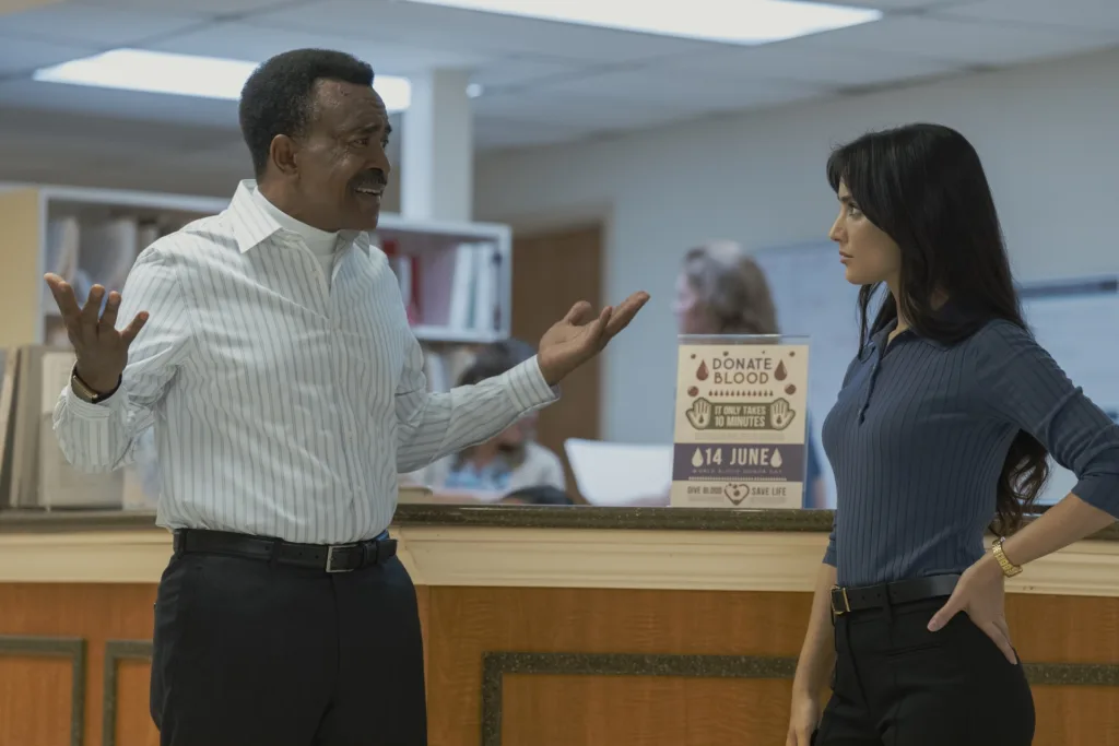 Tim Meadows and Sol Rodriguez in Peacemaker Season 2