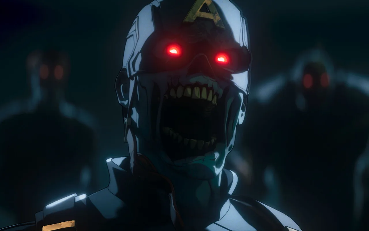 Zombie Captain America in Marvel Television's MARVEL ZOMBIES exclusively on Disney+. Photo courtesy of Marvel Television. © 2025 MARVEL.