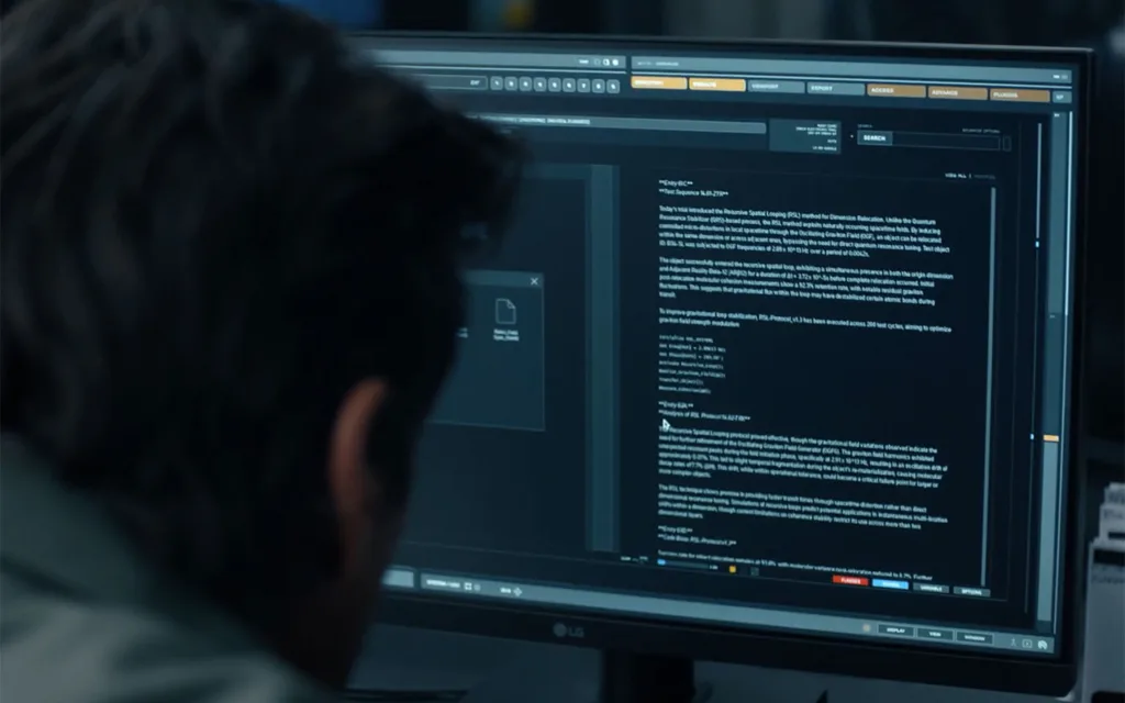 Rick Flag computer screen in Peacemaker