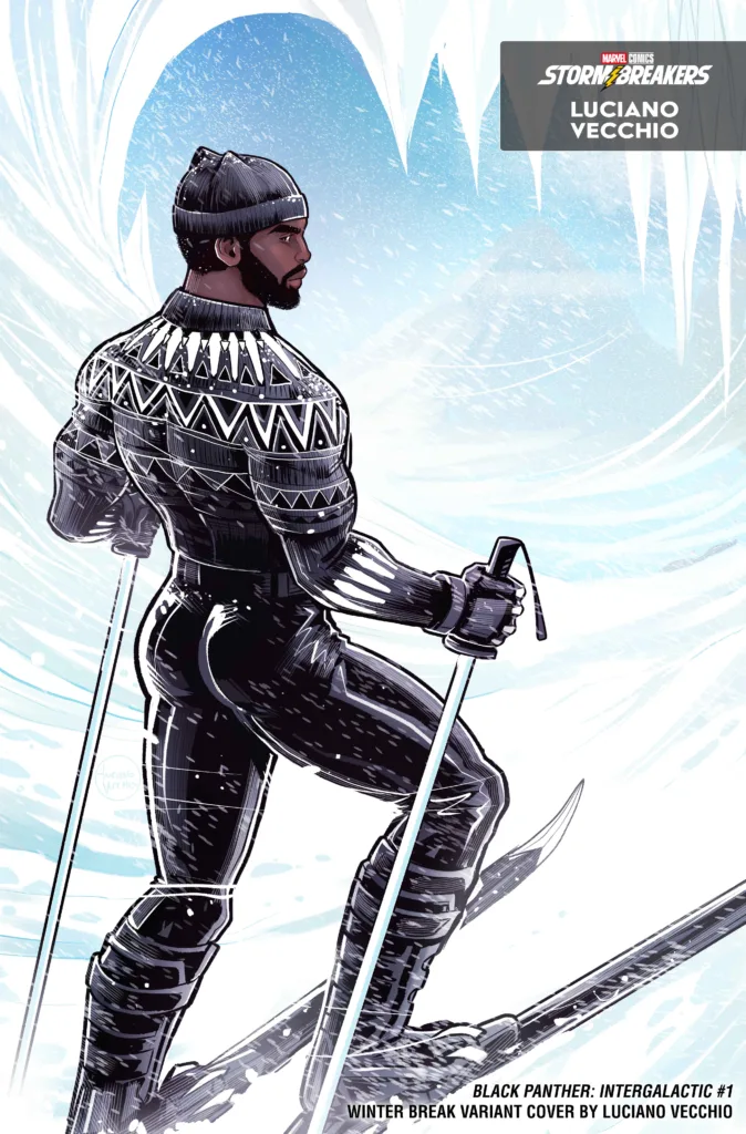 BLACK PANTHER: INTERGALACTIC #1 WINTER BREAK VARIANT COVER BY LUCIANO VECCHIO – 75960621245300121