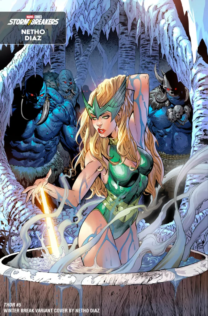 THOR #5 WINTER BREAK VARIANT COVER BY NETHO DIAZ – 75960621284200521