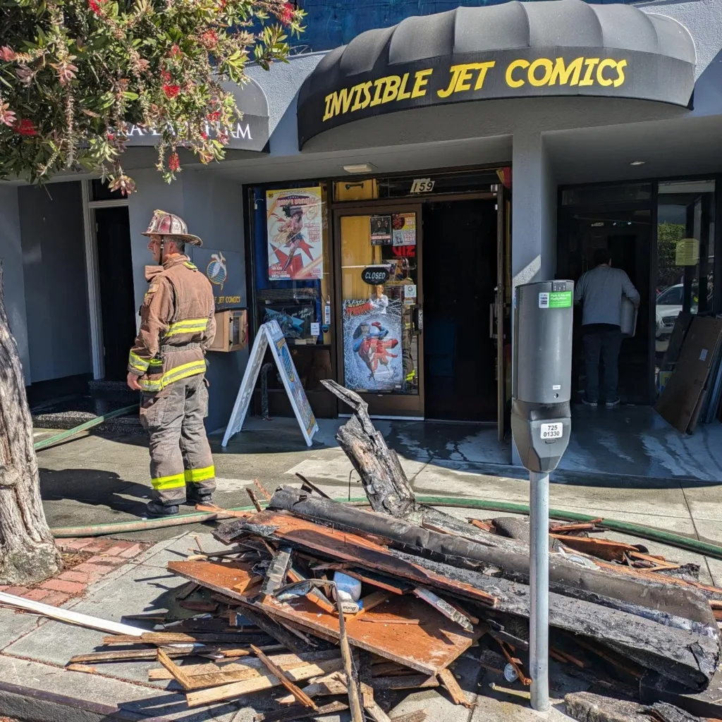 Invisible Jet Comics after the fire