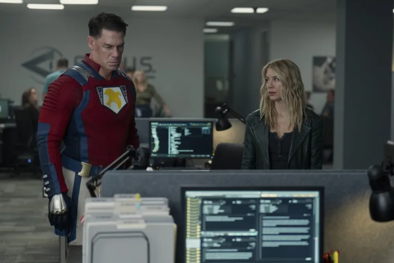 John Cena and Jennifer Holland in Peacemaker Season 2 Episode 7 Like A Keith In The Night