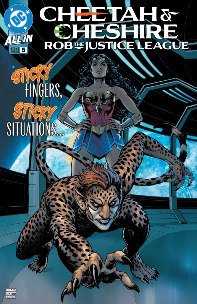 Cheetah and Cheshire Rob The Justice League #5 cover