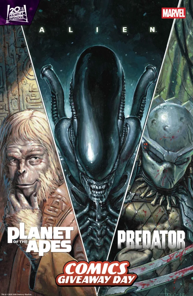ALIEN, PREDATOR & PLANET OF THE APES #1 CGD 2026 cover
