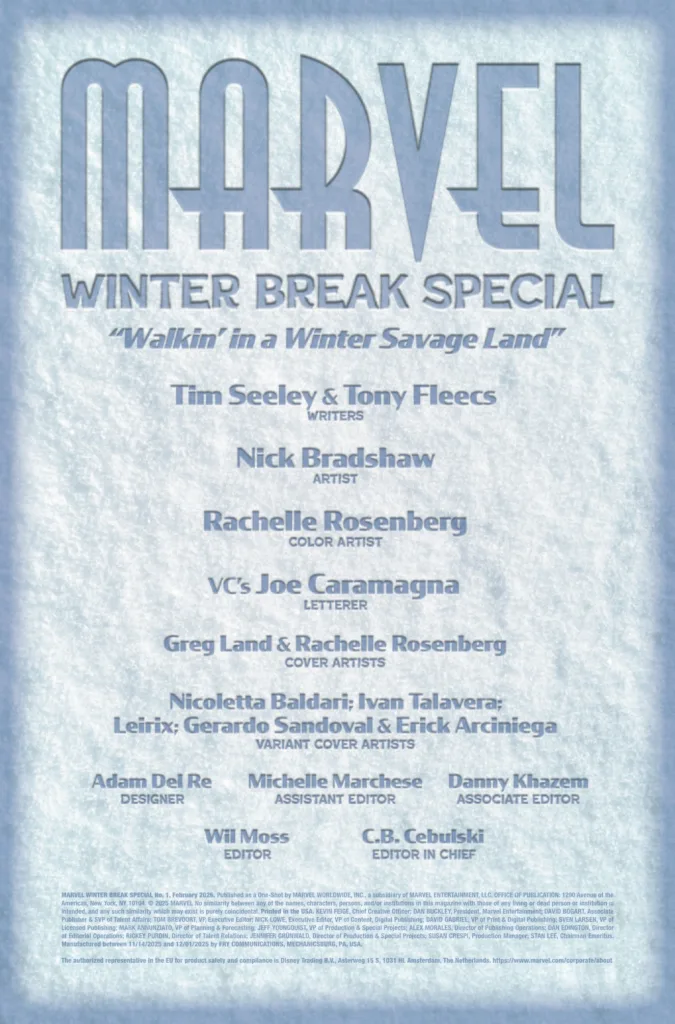 Marvel Winter Break Special #1 page 2