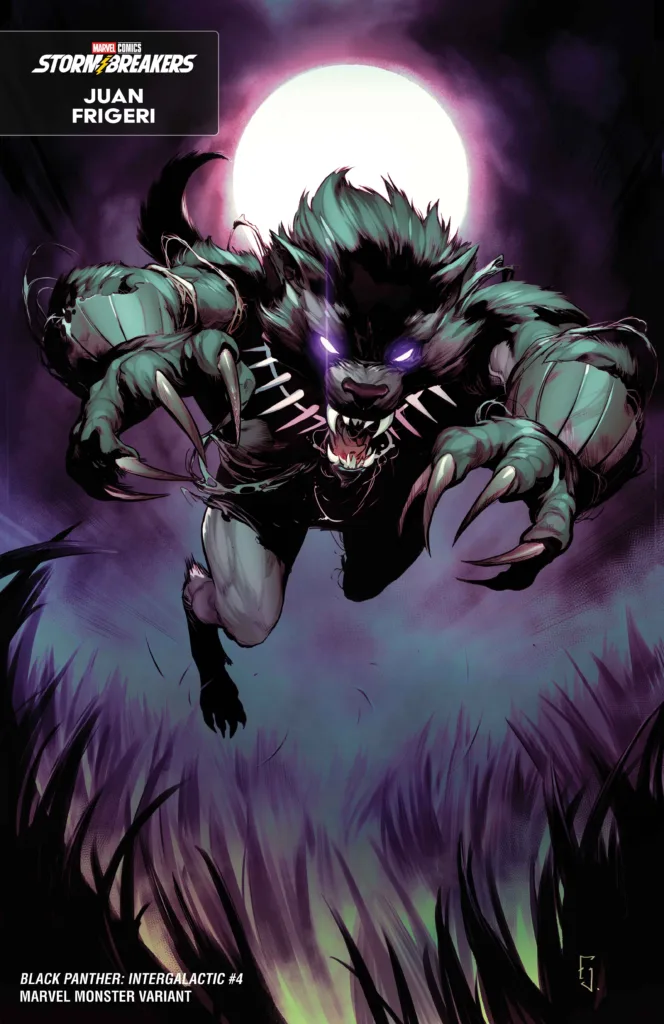 BLACK PANTHER: INTERGALACTIC #4 MARVEL MONSTER VARIANT COVER BY JUAN FRIGERI – 75960621245300421