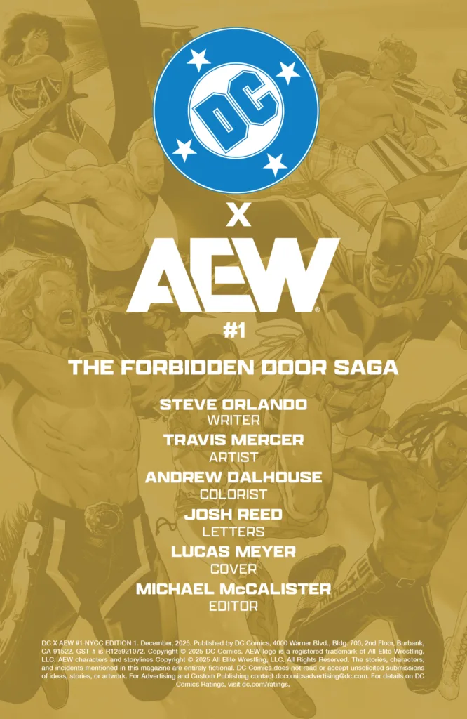 DC x AEW #1 credits