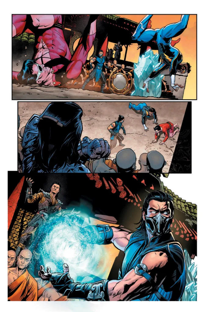 DC K.O.: Boss Battle #1 preview pages - Sub-Zero versus Plastic Man and Black Lightning
