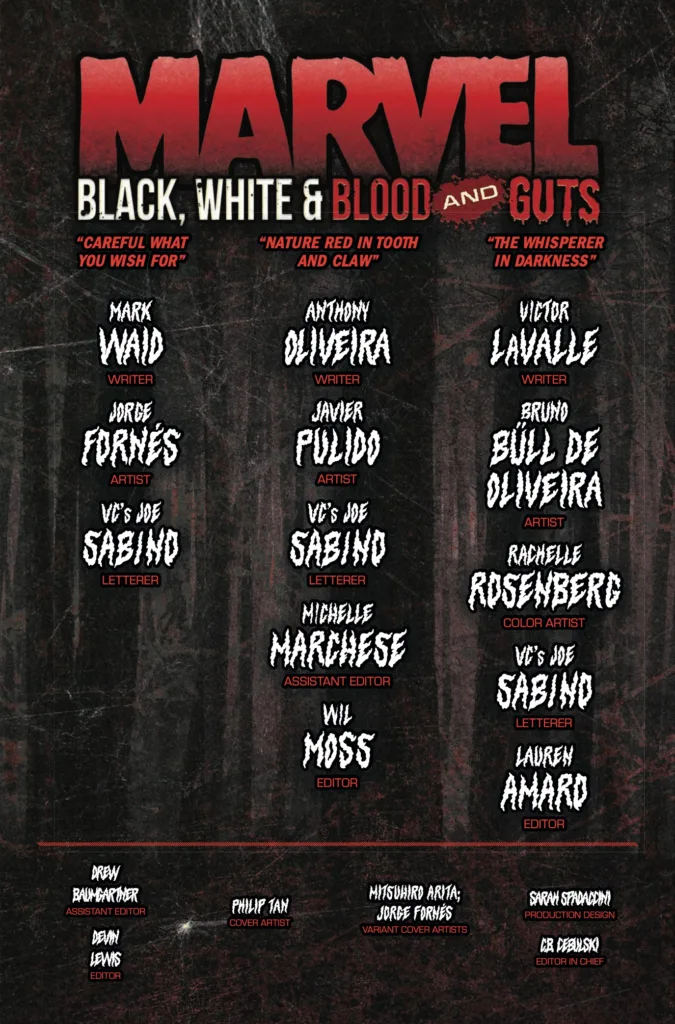 Marvel Black white blood and guts #4 page 2