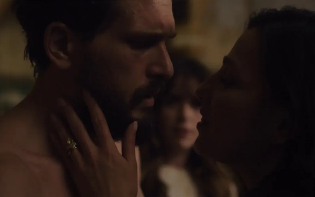 Kit Harington and Marisa Abela and Kiernan Shipka on Industry Season 4 Episode 3