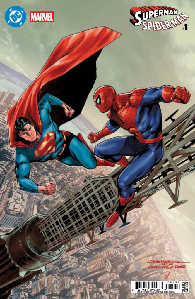 Superman/Spider-Man #1 variant by Rafael Sandoval and Ulises Arreola, featuring Superman and Spider-Man