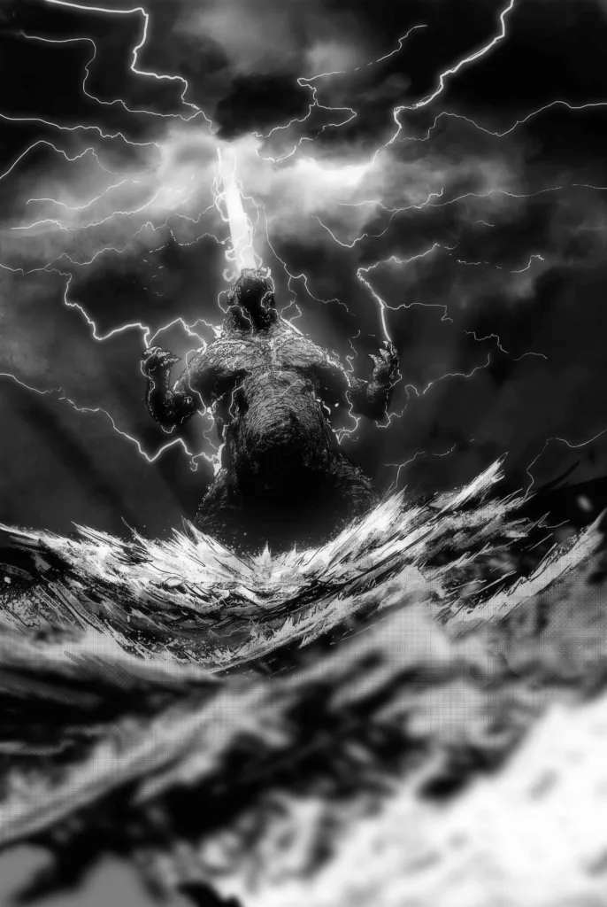 THE HORROR OF GODZILLA #1 inks by Tristan Jones